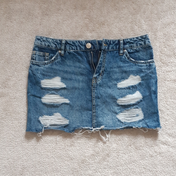 Mini Ripped Jean Skirt - Picture 3 of 5